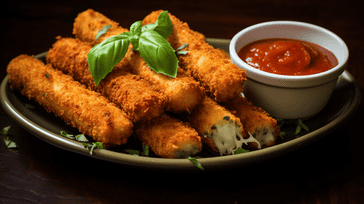 Baked Mozzarella Sticks with Marinara Sauce